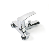 Robinet de douche mural moderne en alliage de zinc finition chrome poli, mitigeur monocommande céramique eau chaude et froide
