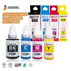 Asseel高级GI-490 GI490 GI 490批量兼容彩色水基瓶补充墨水，适用于佳能<span class=keywords><strong>PIXMA</strong></span> G3411 G2411 G2400打印机 - Product Image 1