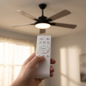 Fan <b>Light</b> with <b>Light</b> Kit LED <b>Ceiling</b> Lamp Wooden Blades Living Room Bedroom Chandelier - Product Image 4