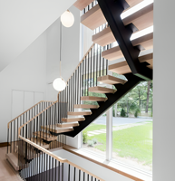 VIKO 2025 New Black Art Carbon Steel Small Steel Circular Metal Railing Straight Stringer Escalier