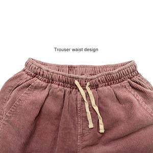 Pantalones cortos de pana para hombre de algodón cómodos clásicos personalizados, pantalones cortos de pana para hombre con cintura elástica con cordón - Product Image 4