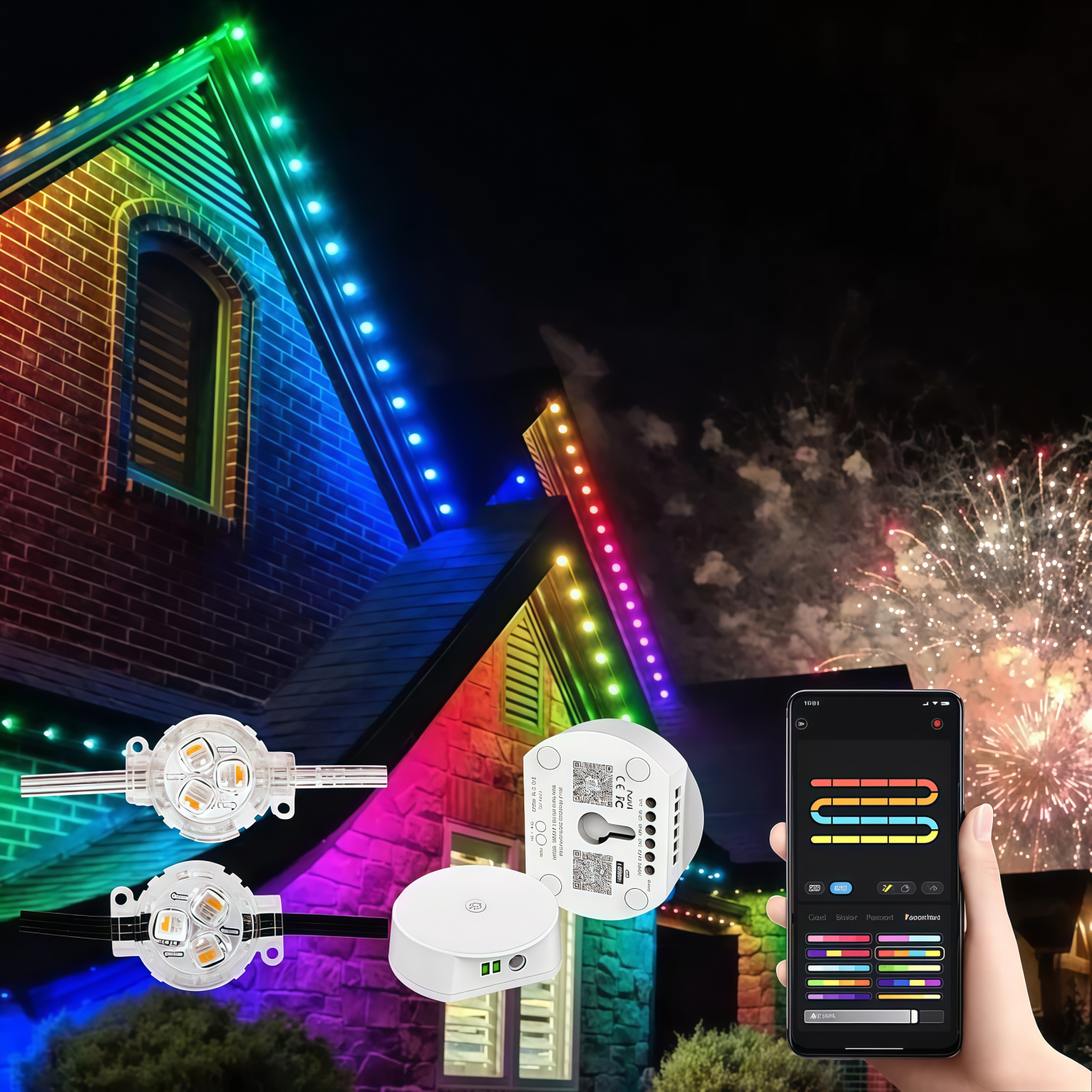 KCX Factory Custom Permanent Track Pixel Point Light DC12V RGBW IP68 Gemstone Led Christmas Jellyfish Light