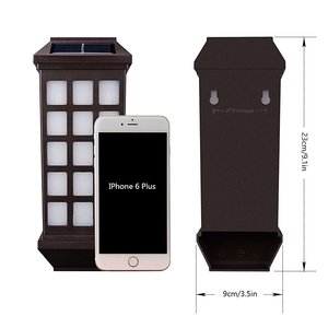 <b>Solar</b> Wall Lamp Outdoor LED Square Polycarbonate Diffuser Waterproof Garden Patio <b>Deck</b> Stair <b>Lighting</b> 2 Pack - Product Image 2