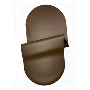 Nâu kem màu be sô cô la hình bầu dục viên nang tùy chỉnh kích thước logo hình dạng Laser khắc logo căn chỉnh PU cao su Pilates Yoga Mat - Product Image 3