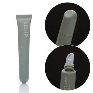 Emballage cosmétique personnalisé en tube souple PE mince avec logo, pour crème contour des yeux avec tête de brosse massante, conteneur vide à presser pour baume à lèvres - Product Image 2
