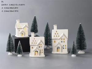 BESTCERA Led Lighted Ceramic <strong>Christmas</strong> <strong>Village</strong> <strong>Houses</strong> Small Ceramic <strong>House</strong> - Product Image 5