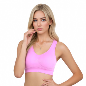 Débardeur de sport double couche grande taille pour femme, soutien-gorge intégré avec design au dos, soutien-gorge de sport à maintien élevé et absorption des chocs pour la course et le yoga - Product Image 3