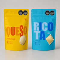 Sachet personnalisé imprimé pour pâtes surgelées, pochette verticale refermable avec fermeture éclair, film laminé mat de qualité alimentaire avec impression HD