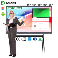 Tablero interactivo con pantalla táctil IR de 75 pulgadas con sistema dual LCD y cámara de 48MP El mejor precio para el aula y el uso comercial Pizarra blanca