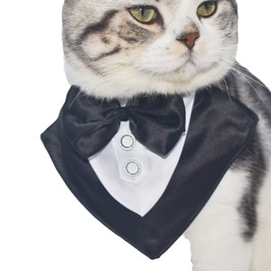 Traje de Boda para Mascotas, Babero, Collar para Perro, Bandana Triangular con Lazo, Elegante y Decorativo, Estilo Caballero para Todas las Estaciones - Product Image 4