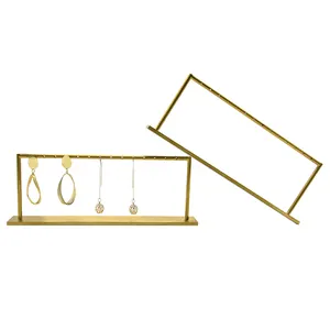 Jinsky Metalen Oorbel Display Stand Metalen Oorbellen Rack Display Houder Gouden Horloge Display Koffie Carton 7*11.2 * H5cm acceptale