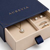 Boîte cadeau de luxe en papier rigide pour bijoux, avec insert en velours et ruban, pour colliers, bagues et boucles d'oreilles - Vente en gros