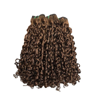 Bundles de Cheveux Humains Bruts Double Drawn Bouclés Pixie, Vente Chaude, 100% Cheveux Humains Alignés sur la Cuticule, Couleur Noir Naturel