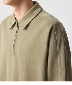 Sweat-shirt pour homme en coton 100% Terry, coupe ample, uni, avec demi-zip, imprimé en sérigraphie, logo personnalisé, style décontracté pour l'hiver - Product Image 4