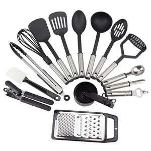 Utensilios de Cocina de Alta Calidad de Color Negro, Resistentes al Calor, Juego de 24 Piezas de Utensilios de Cocina de Nailon para Usar con Sartenes Antiadherentes - Product Image 2