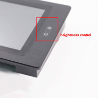 Écran LCD TFT IPS de 8 pouces, écran PC étanche IP65 avec bouton de contrôle de la luminosité sur panneau en aluminium