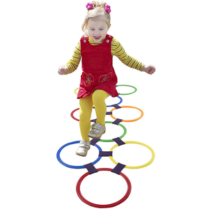 <span class=keywords><strong>Jeu</strong></span> de plein air d'obstacle pour enfants, 10 bagues en plastique multicolores, Course d'obstacle, <span class=keywords><strong>jeu</strong></span> d'entraînement, nouvelle collection - Product Image 4