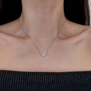 Collier pendentif cœur en argent sterling 925, chaîne à maillons, zircone rose 5A, bijoux fins de créateur Dylam, nouvelle collection, résistant au ternissement. - Product Image 3