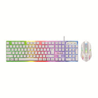 Clavier filaire MI LangT6 avec rétroéclairage coloré, ensemble clavier et souris USB, clavier à membrane pour jeux LOL sur PC