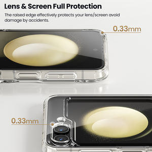 Чехол Toocki Ultra Slim из ТПУ с внешней защитой экрана из высококачественного алюминиевого стекла, поддержка беспроводной зарядки для Samsung Z Flip5, для повседневного использования - Product Image 3