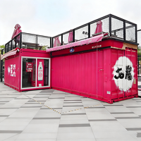 Maison conteneur portable au design créatif personnalisé, préfabriquée, pour cafés, cabines de thé au lait et bureaux internet