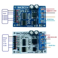 Module d'acquisition analogique de courant/tension à 4 canaux N43VD04 N43IC04 4-20mA/0-5V/0-10V RS485 Modbus RTU ADC