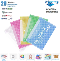 Folder File Ukuran A4 dengan Penutup Snap, Transparan, PVC Buram, Dompet Dokumen Tahan Air, Penyelenggara Kertas Ujian untuk Sekolah (Pesanan Grosir)