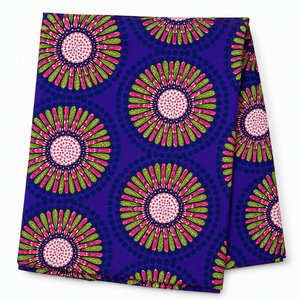 Tissu Aso Ebi 100% Polyester, Impression Personnalisée pour Campagne Électorale, Double Face, 6 Yards, Violet, Nigéria - Product Image 1