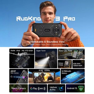 Teléfono Resistente Ulefone RugKing 3 Pro, 8GB+128GB, Pantalla de 6.56" y 120Hz, Android 15, Unisoc T7250, Batería de 5700mAh, NFC, Smartphone 4G Global - Product Image 4