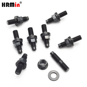 Kit de goujons de collecteur d'échappement en titane Gr.5 de couleur noire HRMin avec écrou à bride hexagonale et rondelle - Product Image 3