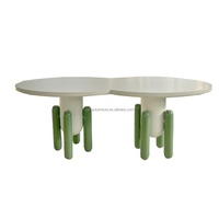 Table à manger ovale ergonomique moderne en bois pour enfants, écologique, durable, sûre, 4 places, pour enfants de tous âges, maison, bureau, hôtel