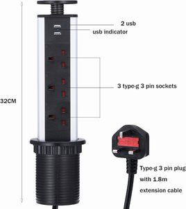 İngiltere Pull <span class=keywords><strong>Pop</strong></span> <span class=keywords><strong>up</strong></span> Outlet/priz güç şeridi 3 AC çıkışı 2 USB portları ile <span class=keywords><strong>Pop</strong></span> <span class=keywords><strong>up</strong></span> güç soketi/gömme elektrik prizi - Product Image 6