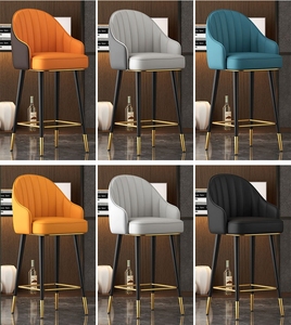 Chaise de bar minimaliste de luxe moderne avec dossier pivotant et accoudoirs, idéale pour villa ou salon de thé, <span class=keywords><strong>tabouret</strong></span> de bar haut - Product Image 4