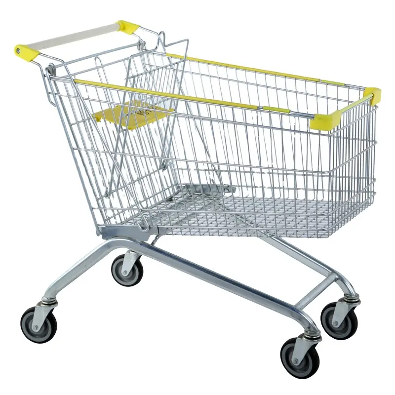 Chariot de supermarché en métal avec siège pour bébé chariot de supermarché de super capacité
