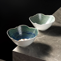 Nouveau japonais luxe Unique bol profond plats en céramique ensemble nourriture Snack riz soupe pâtes salade porcelaine bol pour Restaurant hôtel