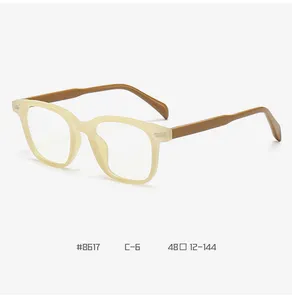 Grosir Kacamata Hitam Coklat Kotak Asetat Kacamata Optik Bingkai untuk Kacamata Resep Kacamata TR 90 Kacamata Lentes