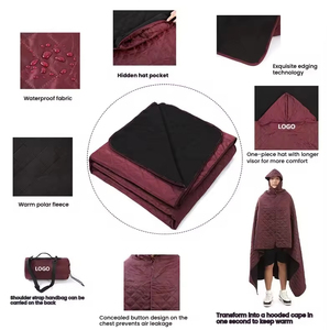 Alfombra de picnic impermeable de lana polar para aventuras al aire libre, camping, senderismo y salidas familiares. - Product Image 4