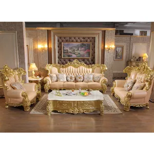 CBMMART Classic Europäisches Luxus Royal Sofa Wohnzimmer möbel Echtes Sofa aus reinem Leder