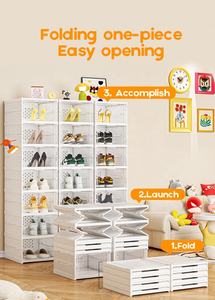 Boîte de rangement intégrée pour chaussures 1/3/6/9 couches sans installation <span class=keywords><strong>Armoire</strong></span> à chaussures simple à rabat Boîte à chaussures pliable en <span class=keywords><strong>plastique</strong></span> transparente - Product Image 5