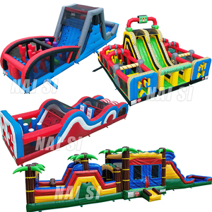 Circuito de Obstáculos Inflable Gigante con Diseño de Palmera para Exteriores, Casa de Brinco con <span class=keywords><strong>Piscina</strong></span> <span class=keywords><strong>Desmontable</strong></span> para Niños y Adultos - Product Image 1