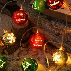 Christmas <b>Ball</b> <b>LED</b> String Lights Solar DC Battery Operated Plastic 10LED Decor for Christmas Tree - Product Image 3