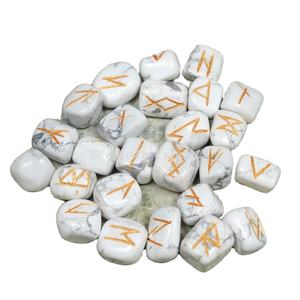 Piedra curativa Natural de cristal, juegos de piedras para decoración de chakras, hollita, Futhark, runas, venta al por mayor - Product Image 1