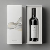 Custom Logo Luxury Brandy Glass Bottles Gift Paper Box Recyclable Champagne Red Wine Packaging Rigid Box