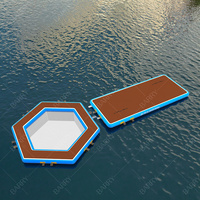 Mini station d'accueil flottante, ponton gonflable pour bateau, jet ski et marina