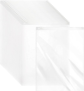 12 X 14 inch Clear Zipper Plastic Bag Resealable Frosted Zip Lock Bags For Clothes Pants Shirt Sweaters