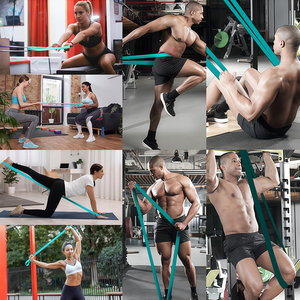 Fascia Elastica Personalizzata in TPE <span class=keywords><strong>Blu</strong></span> Azzurro Sfumato 2080mm per Sprint, Trazioni, Flessioni, Allenamento di Forza e Assistenza Fitness - Product Image 4