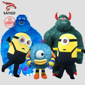 Saygo In Voorraad Ce 2M/2.6M Opblaasbare Blauwe Monster Stripfiguur Minion Mascotte Kostuum Cosplay Pak Voor Kerst