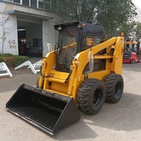 Pengiriman gratis baru diesel selip steer loader pasokan langsung pabrik mini skid steer loader dengan kabin tertutup