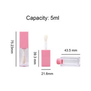 Private Label <b>Custom</b> Square Luxury Plastic Lip Gloss Tube with 5ml Capacity <b>Custom</b> Color Cosmetic Packaging - Product Image 2