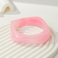 Bracelet en résine géométrique irrégulier rose, style frais et tendance, haut de gamme, pour l'Europe et les États-Unis